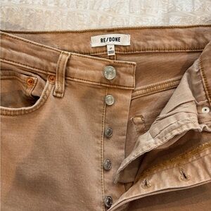 RE/DONE Tan Button-Fly Jeans